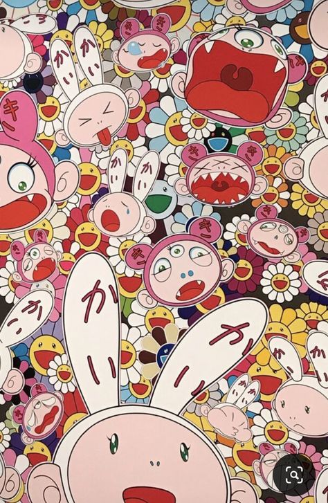 Takashi Murakami Wallpaper, Murakami Wallpaper, Japanese Elements, Hypebeast Art, Wallpaper For Mobile, Takashi Murakami, Pop Culture References, Desktop Computer, Free Hd Wallpapers