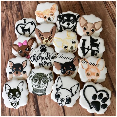 🖤🐶Chihuahuas🐶🖤  #chihuahua #chihuahuacookies #chihuahuasofinstagram #cookies #cookieart #cookiedecorating #cookiesofinstagram #customcookies #customdecoratedcookies #decoratedcookies #decoratedsugarcookies #edibleart #handpainted #handpaintedcookies #hamptonroads #hamptonroadsva #royalicing #sugarcookies #dmv #dmvnetwork #vabch #vabeach #virginiabeach #letisconfectionerydreams #lcd #757 #757gt #757localbiz Dog Bakery, Animal Cookies, Icing Cookies, Royal Icing Cookies, Royal Icing, Sugar Cookies, Dog Love, Chihuahua, Cookie Recipes