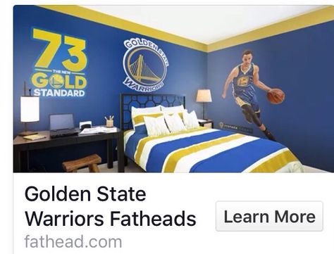 #Warriors room Basketball Rooms, Golden State Warriors Bedroom, Basketball Themed Bedroom, Basketball Theme Room, Basketball Bedroom, Basketball Room, Ball Room, State Room, Teen Boy Room