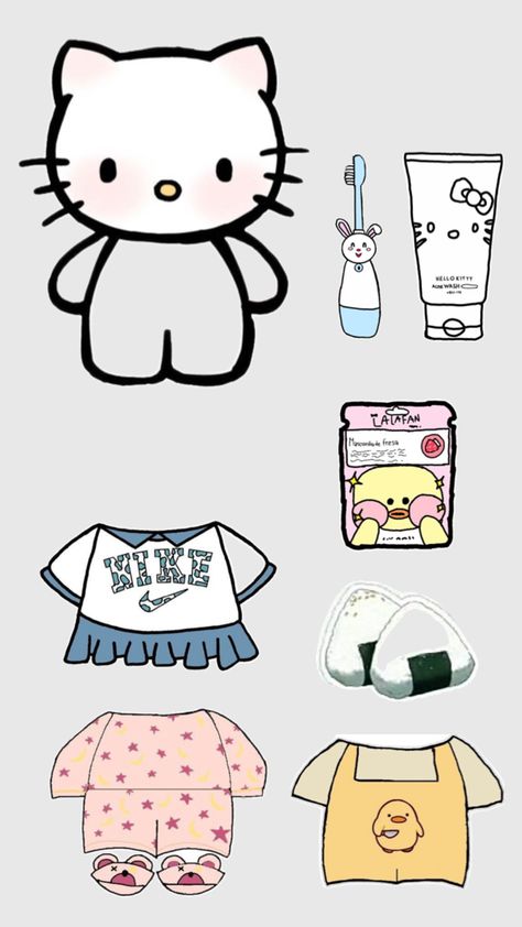 Diy Hello Kitty, Hello Kitty Colouring Pages, Bubble Tea Shop, Hello Kitty Printables, Stitch Doll, Easy Cartoon Drawings, Hello Kitty Crafts, Hello Kitty Clothes, Images Kawaii