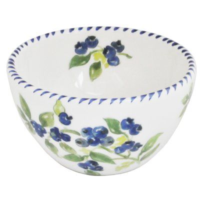 August Grove Greenwich Village Blueberry Dining Bowl Pottery Painting Ideas Blueberries, Blueberry Ceramics, Berry Bowls Pottery Flower, Blueberry Ceramic Mug, Blueberry Bowl, Blueberry Bowl Ceramins, Glass Dessert Bowls, Pineapple Desserts, Melamine Bowls