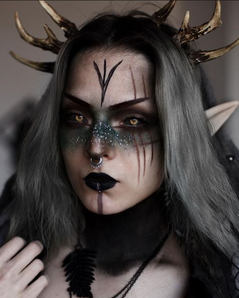 Fairy Costume Makeup, Elven Makeup, Pagan Makeup, Warrior Makeup, Viking Makeup, Witchy Makeup, Elf Cosplay, Creepy Halloween Makeup, Telling A Story