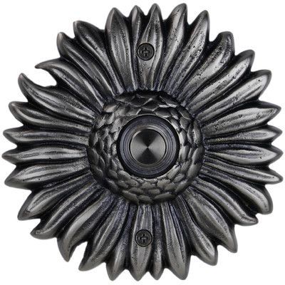 Waterwood Hardware Solid Brass Sunflower Doorbell Finish: Modern Doorbell, Doorbell Cover, Doorbell Button, Doorbell Chime, Contemporary Doors, Sand Casting, Ceramics Projects, Eternal Sunshine, Antique Pewter