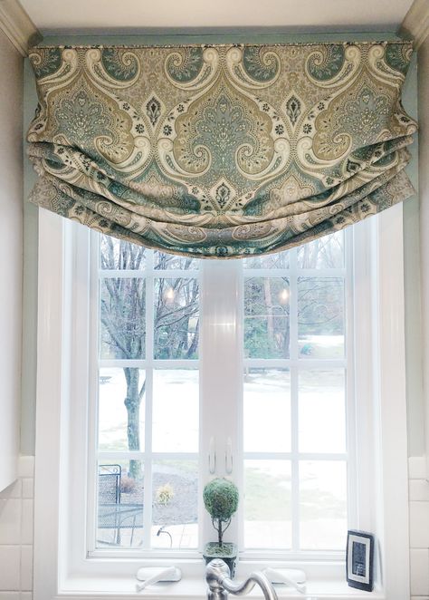 Etsy Shades | Drawn Faux Roman Shade Valance, Roman Shade Valance, Window Treatments Ideas, Relaxed Roman Shade, Bathroom Window Treatments, Faux Roman Shades, Flat Roman Shade, Custom Roman Shades, Window Treatments Bedroom