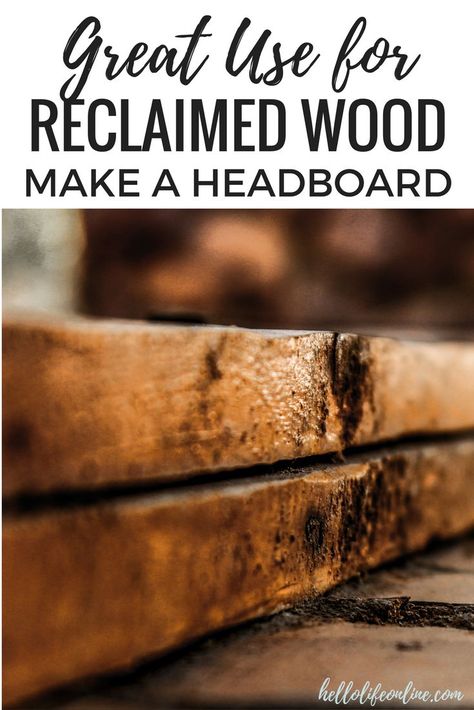 DIY Reclaimed Wood Headboard Idea- Bring your bedroom up a notch to AWESOME with this easy to follow tutorial on how to make your own rustic chic headboard using reclaimed wood! Diy Wood Headboard, Pink Headboard, Reclaimed Wood Headboard, Diy Reclaimed Wood, How To Make Headboard, Wood Projects Plans, Diy Headboards, Upcycled Home Decor, Wood Headboard