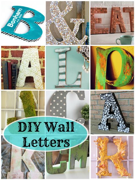 DIY Wall Letters: 16 Awesome Projects! - Deja Vue Designs Diy Wall Letters, Diy Wand, Letter Decor, Letter Decoration, Wall Letters, Diy Letters, Letter A Crafts, Decorative Letters, Letter Wall