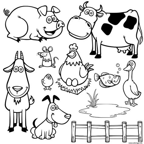 Coloriage Animaux De La Ferme Dessin Anime dessin Farm Animals Coloring Pages, Farm Animals For Kids, Farm Animals Pictures, Farm Animals Preschool, Zoo Animal Coloring Pages, Farm Coloring Pages, Cow Coloring Pages, Animals Coloring Pages, Animal Printables