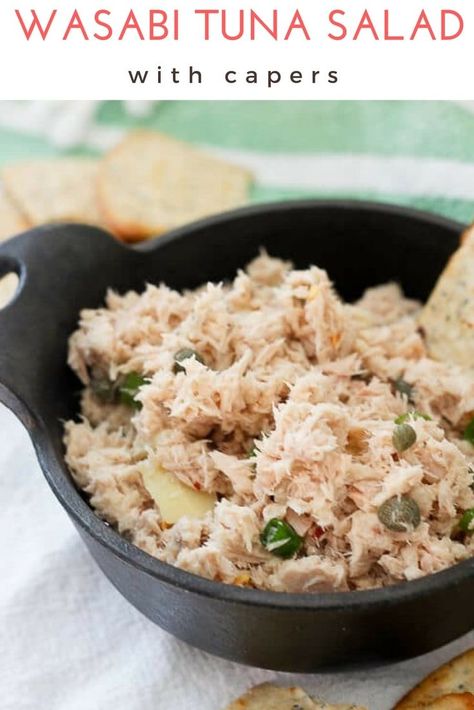 Tuna Salad with Wasabi: This recipe is a healthy, easy, no mayo, no dairy, canned tuna seafood salad.  Perfect for packed lunches! #tuna #seafood #seafoodsalad #packedlunch via @champagneta0249 Asian Tuna, Tuna Salad No Mayo, Student Meals, Easy Tuna Salad, Healthy Tuna Salad, Dash Diet Recipes, Healthy Tuna, Savory Salads, Canned Tuna