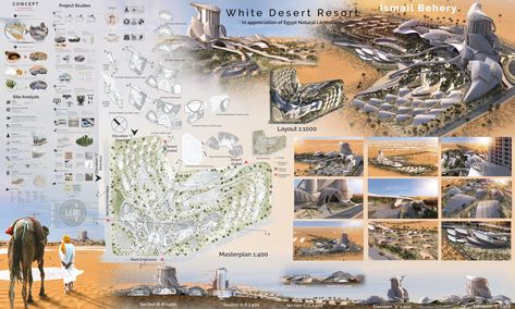 Resort Design Concept Architecture, Desert Architecture Design, Desert Resort Design, Beach Resort Concept, Desert Architecture Concept, School Design Concept, Eco Resort Architecture, Egyptian Garden, Mountain Resort Architecture