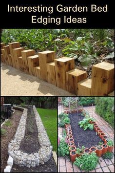 Garden Boarders Ideas, Wooden Garden Edging, Garden Edging Ideas Cheap, Wood Garden Edging, Garden Bed Edging, Flower Bed Edging, Landscape Timbers, Brick Garden, Garden Inspo