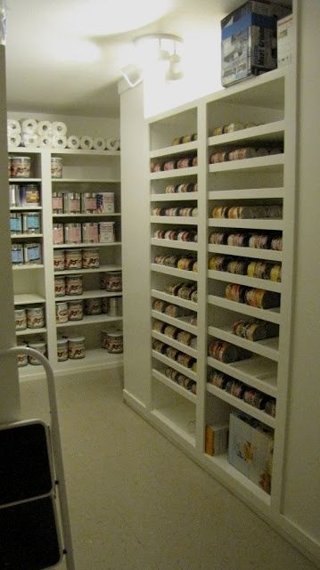 Great Emergency Prepper room. We do love this organized… Tornado Room, Emergency Storage, Food Storage Rooms, Preppers Pantry, House Pantry, Canned Goods, Pantry Ideas, Survival Shelter, Ideas Hogar