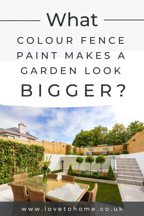 Garden Fences Painted Colour, Colourful Garden Fence, Painting Garden Fence, Beige Fence Paint, Garden Fence Colours Ideas, Painted Garden Fence, Fence Colour Ideas, Garden Fence Colours, Vinyl Fence Colors