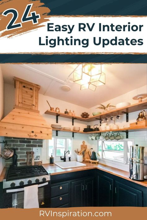 We love to share how to renovate your camper and turn it into a home on wheels. Most renovators go for paint and new floors, but those who really want to transform a space know to look into easy RV interior lighting updates. Maybe you want to add a chandelier over your dining table or replace the bedside lights. These easy upgrades can take an RV from looking factory-built to custom-made. #rvdecor #rvinspiration Rv Chandelier Ideas, Rv Newbies, Rv Models, Replace Light Fixture, Rv Inspiration, Lighting Updates, Rv Lighting, Bedside Lights, New Floors