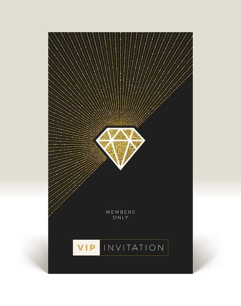 Vector template of vip invitation with s... | Premium Vector #Freepik #vector #vip-member #club-card #vip #privilege-card Vip Invitation Design, Privilege Card, Vip Card Design, Vip Invitation, Diamond Card, Vip Experience, Design Vip, Vip Card, Club Card