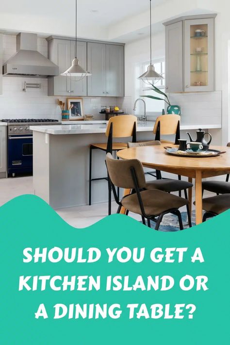 Should You Get a Kitchen Island or a Dining Table? Island With Table, Island Table, Kitchen Island Table, Countertop Surfaces, Cozy Apartment, Work Surface, Breakfast Nook, Rectangular Table, Trivets