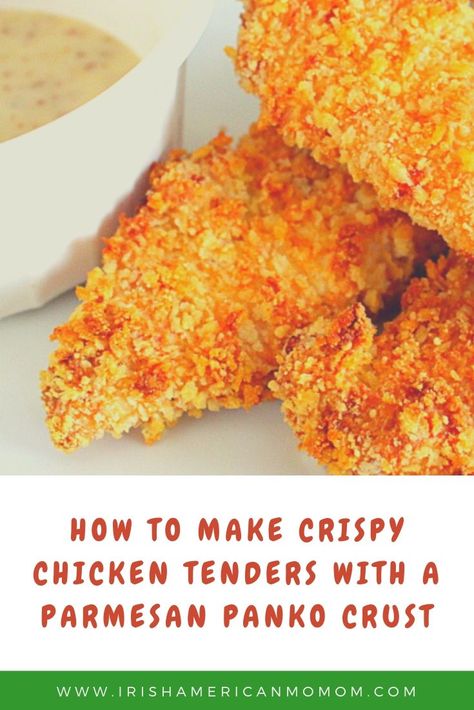 Crispy coated tender chicken fingers or goujons with a parmesan panko crust. Panko Chicken Tenders Baked, Panko Breaded Chicken Tenders, Chicken Recipes Panko Bread Crumbs, Chicken Parm With Panko Bread Crumbs, Panko Chicken Tenders, Chicken Tenders With Panko Bread Crumbs, Baked Panko Chicken, Chicken Tender Recipes Baked, Homemade Chicken Strips