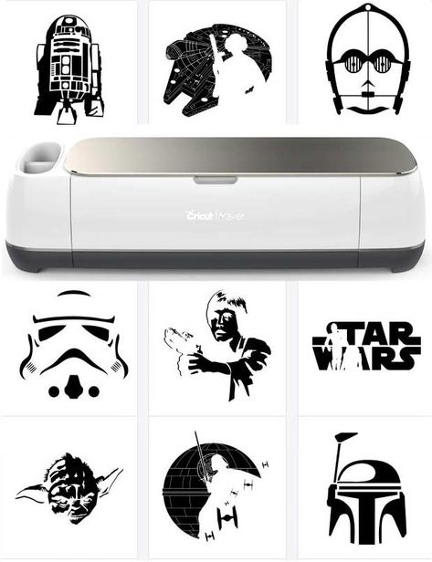 Huge list of Star Wars Cricut projects and tutorials! Also, the best deals, ideas on Star Wars Cricut items for all scrapbook lovers and memory makers. Cricut Ideas Projects, Star Wars Christmas Cards, Star Wars Cricut, Star Wars Font, Star Wars Crafts, Star Wars Room, Cricut Supplies, Idee Cricut, Diy Disney Shirts