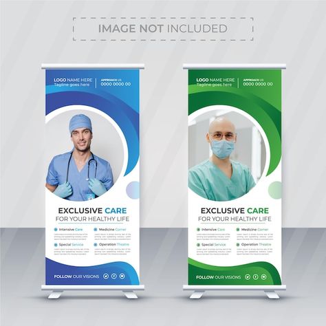 Standing Banner Design, Standee Design, Roll Up Banner, Vector Template, Intensive Care, Set Design, Roll Up, Banner Design, Premium Vector