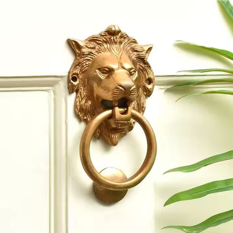 Top Quality Wholesale Brass Lion Head Door Knocker Metal Door Accessories Home Decorative Use For Main Doors Hardware Mdk-180 - Buy Wholesale Golden Brass Lion Head Door Knocker Main Door Decoration Entrance Items Bell Trending Accessories,Bulk New Arrival Lion Head Golden Brass Door Fitting Decorative Entrance Door Decoration Items For Home Door Ring Bell,Lot Clearance Sale Golden Brass Door Knocker Main Door Accessories Items Brass Front Door Decoration Items Bulk Quantity Product on Alibaba.c Main Door Decoration, Entrance Door Decoration, Brass Front Door, Lion Head Door Knocker, Door Ring, Main Doors, Ring Bell, Brass Door Knocker, Home Door