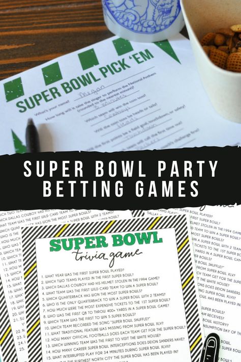 Touchdown Super Bowl Party Betting Games - Fun Party Pop Super Bowl Betting Games, Super Bowl Props, Super Bowl Trivia, Super Bowl Bingo, Superbowl Party Games, Philadelphia Eagles Super Bowl, Superbowl Game, Home Party Games, Bowl Ideas