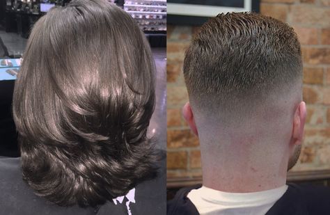 nape, before and after, nice transformation Main Haircut, Medium Skin Fade, Military Haircuts, Long Hair Cut Short, Before And After Haircut, Military Haircut, Clipper Cut, Beard Haircut, Book Pictures