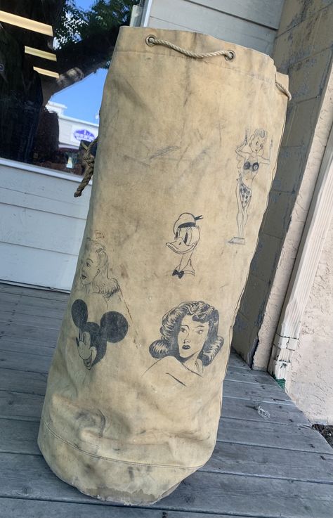 Pre-owned good vintage shape. Dimensions: 38 inches Tall x 16 inches diameter. Vintage Mail, Mail Bag, Hand Drawings, Brand Campaign, Men Vintage, Embroidery Inspiration, Fall Fashion Outfits, Guess Jeans, Archipelago