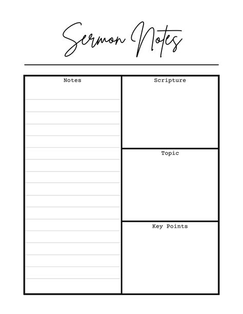 FREE sermon notes PDF from #FWMpodcast #FWMStudyCommunity Bible Study Note Taking Templates, Bible Notes Goodnotes, Free Printable Sermon Notes For Adults, Bible Study Notebook Templates, Sunday Sermon Notes, Bible Sermons Notes, Bible Study Template Ipad, Bible Note Taking Template, Bible Study Notes Template Free Printable