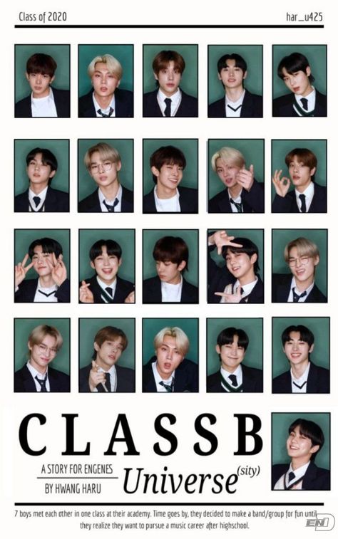 Enhypen Class Photo, Enhypen Yearbook Photo, Kpop Class Edit, Enhypen Yearbook Edit, Enhypen School Photoshoot, Enhypen Yearbook, Kpop Id Photo, Kpop Yearbook, Class Photoshoot