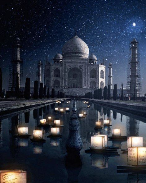 "Don't forget love- it will bring all the madness you need to unfurl yourself at the universe." - Mirabai || Taj Mahal in #AgraIndia 💙✨ || Photo: @traveller.chris | @architechanddesign Tac Mahal, تاج محل, Taj Mahal India, Agra India, Manama, Destination Voyage, Moon And Stars, Islamic Architecture, Incredible India