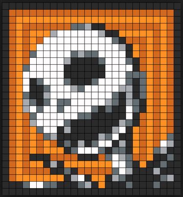 . Skeleton Pixel Art Grid, Pixel Art Halloween, Pixel Blanket, Modele Pixel Art, Jack Skeleton, Easy Pixel Art, Pixel Art Templates, 8bit Art, Pixel Crochet