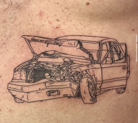 Cars Tattoo, Tattoo Car, Getting A Tattoo, Car Tattoos, Minimalist Tattoos, Dainty Tattoos, Dope Tattoos, Skin Art, Minimal Tattoo