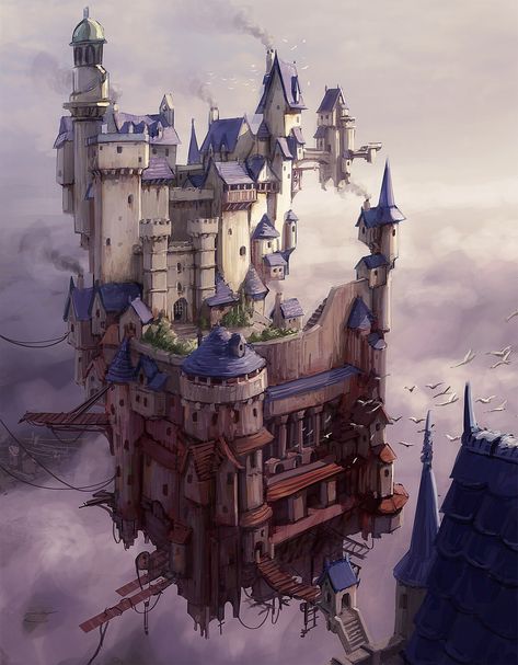 Magical Thinking, Image Painting, Fantasy City, Fantasy Castle, Fairy Land, Environment Concept Art, Artist Websites, Book Inspiration, Fantasy Landscape