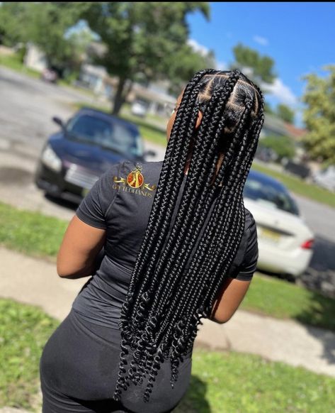 Large Knotless Box Braids Waist Length, Jumbo Plaits, Black Hair Protective Styles, Large Knotless, Peekaboo Hair, Feed In Braids Hairstyles, Faux Locs Hairstyles, Box Braids Hairstyles For Black Women, Braided Cornrow Hairstyles