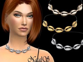 Shells Necklace, Tropical Earrings, Cowrie Shell Necklace, Sims 4 Teen, Sims4 Clothes, Seashell Necklace, Shell Bracelet, Sims 4 Cc Finds, Cowrie Shell