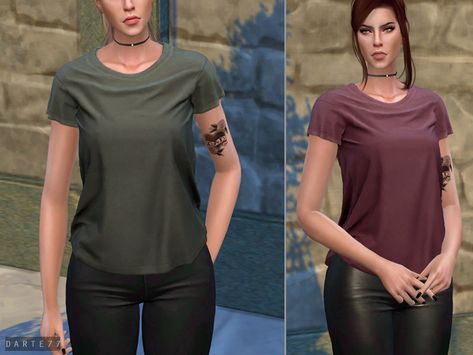 A simple t-shirt for females. Hope you guys like it :)  Found in TSR Category 'Sims 4 Female Everyday' Joker Outfit, Sims 4 Stories, Simple Tank Tops, Female Clothing, Bella Swan, Simple Tshirt, Sims 4 Clothing, Sims 4 Cc, Sims 4 Custom Content