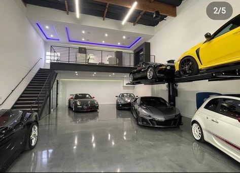 Garage Inside House, Huge Garage Ideas, Big Car Garage Ideas, Car Garage In House, 7 Car Garage, Houses With Big Garages, Fancy Garage Interior, Aesthetic Car Garage, Garage Full Of Luxury Cars