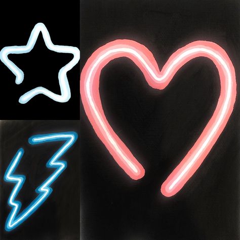 Easy Neon Acrylic Painting, Neon Drawings Easy, Neon Mini Canvas Painting, Mini Canvas Art Neon, Neon Heart Painting, Neon Art Painting, Lash Room, Neon Painting, Art Help