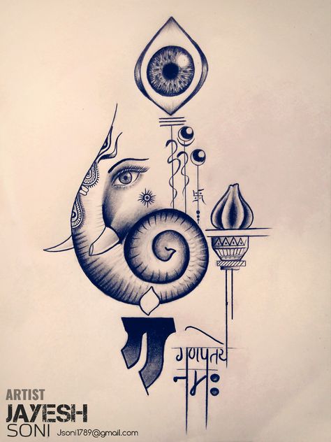 Beautiful starting from today! Devotional Tattoo, Eye Artwork, Artwork Sketches, Sketch Images, Ganesha Drawing, Ganesh Art Paintings, Eyes Artwork, Shiva Tattoo, Doodle Art Drawing