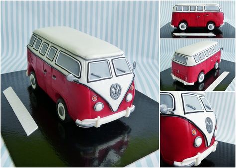 Camper Van Cake, Bus Cake, Make Birthday Cake, Car Themed Parties, Combi Volkswagen, Sculpted Cakes, Mini Tortillas, Cake Central, Car Cake