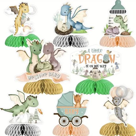 Centerpieces Table Decor - Temu Welcome Baby Party, Dragon Baby Shower, Baby Decorations, Dragon Table, Knight Party, Dragon Decor, Baby Shower Decoration, Dragon Knight, Honeycomb Paper