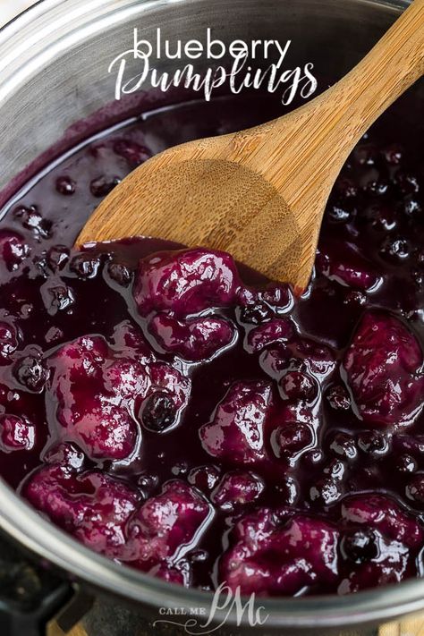 Southern Blueberry Dessert Dumplings is an old-fashioned, homey dessert that's pure fruity bliss! #blueberries #dessert #dumplings #recipe #homemade Recipe For Blueberries, Berry Dumplings Recipe, Fruit Dumplings Recipe, Blueberry Doobie Recipe, Blueberry Duff Recipe, Blueberry Dumplings Paula Deen, Sweet Dumplings Desserts, Blackberry Recipes Easy Simple, Dessert Dumplings Recipe