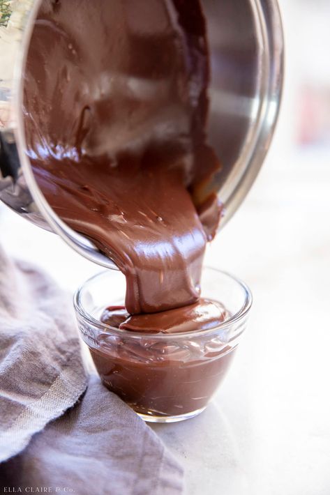 Perfect Homemade Chocolate Sauce - Ella Claire & Co. Easy Hot Fudge Sauce, Easy Hot Fudge, Homemade Chocolate Sauce, Chocolate Sauce Recipes, Homemade Hot Fudge, Chocolate Fudge Sauce, Chocolate Dipping Sauce, Hot Fudge Sauce, Peppermint Cookies