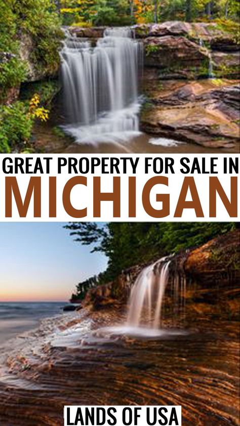 GREAT 0.52 ACRE LOT IN CADILLAC, MICHIGAN | LAND FOR SALE IN MICHIGAN | ACREAGE FOR SALE | LAND SALE Upper Michigan Waterfalls, Michigan Hikes, Michigan Waterfalls, Michigan Travel Destinations, Travel Michigan, Michigan Adventures, Pictured Rocks, Michigan Road Trip, Michigan Vacations