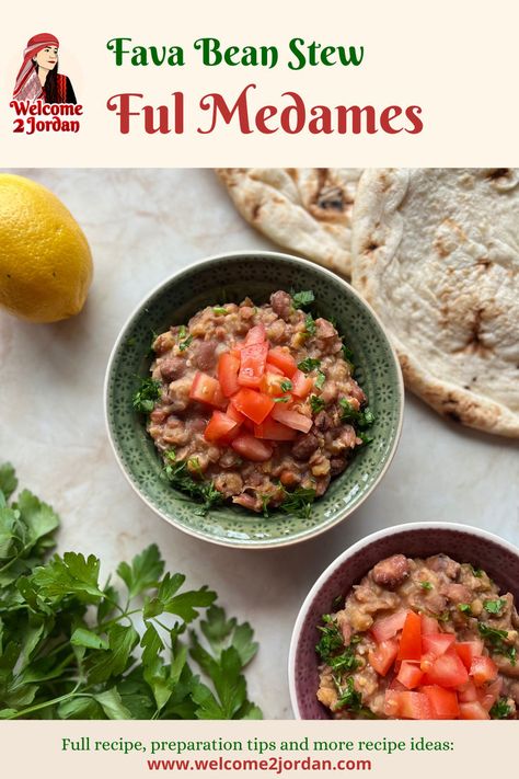 Ful Medames Arabic Breakfast, Ful Medames, Bean Stew, Fava Beans, Crushed Garlic, Fresh Bread, Middle Eastern Recipes, Gluten Free Bread, Breakfast Dishes