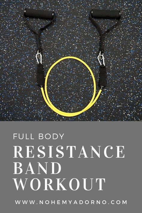 In this full body resistance band workout. I am going to show you how to do six different exercises utilizing a resistance band. You can follow along with me as I do this workout in the YouTube video linked below. We are going to do each exercise for one minute with a twenty second rest in between. During the rest, I am going to transition into the next exercise and show you how to do it as well. #resistancebandexercises #resistancebandworkout #resistancebandtraining Resistance Tube Workout For Beginners, Beginner Resistance Band Workout At Home, Tension Band Workout, Tension Band Exercises, Beginner Resistance Band Workout, Bi And Tri Workout, Band Workout Resistance, Exercise Band Workout, Full Body Resistance Band Workout