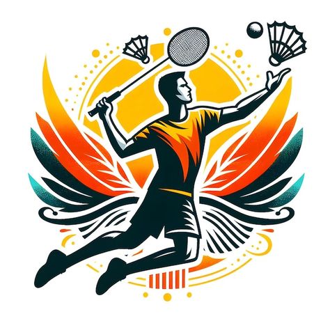 Badminton Logo Design Sports, Logo Badminton Design, Badminton Logo Design, Badminton Clipart, Badminton Design, Badminton Logo, Badminton Games, Olympic Logo, Diy Photo Booth Props