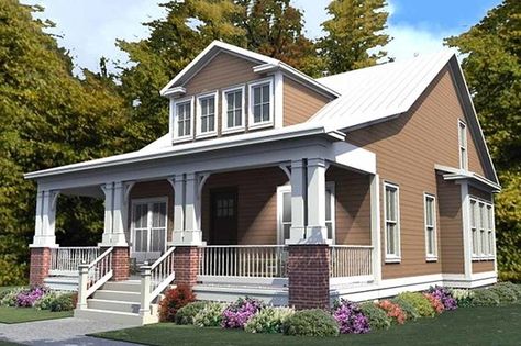 Plan #63-271 - Houseplans.com Architect Ideas, Craftsman Exterior, Bungalow House Plans, Craftsman Style Homes, Farmhouse Ideas, Craftsman Style House Plans, Craftsman House Plan, Casa Exterior, Craftsman Bungalows