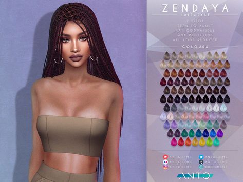 The Sims Resource - [Patreon] Zendaya Hairstyle Afro Hair Sims 4 Cc, Sims 4 Afro Hair, Sims 4 Curly Hair, Zendaya Hair, Sims 4 Cc Hair, The Sims 4 Cabelos, Alpha Cc, Sims 4 Tsr, Sims 4 Black Hair