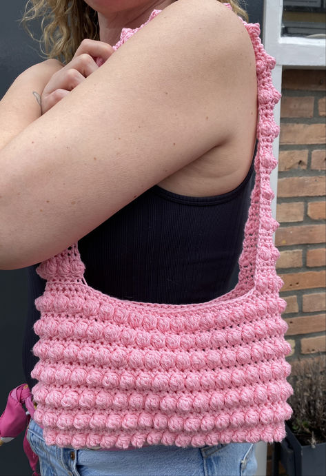 Crochet bobble bag puff stitch. crochet pink bag  crochet pattern Puff Stitch Crochet, Crochet Bobble, Bag Crochet Pattern, Crochet Pink, Puff Stitch, Stitch Crochet, Bag Crochet, Crochet Bags, Beautiful Crochet