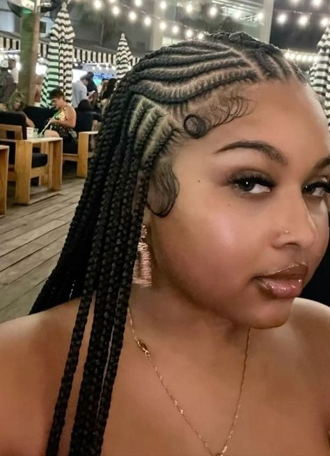 Renasia Shakur Cornrow Front Knotless Back, Scalp Braids For Black Women, Two Braids Hairstyle Black Women, The It Girls, Corn Row, Scalp Braids, Quick Braids, Two Braid Hairstyles, Braided Hairstyles For Black Women Cornrows